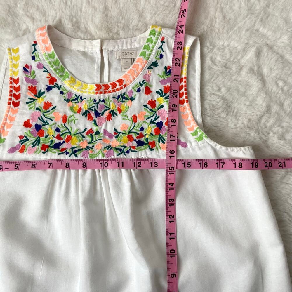J. Crew Floral Embroidered Tank Top Size 6 - Picture 3 of 7